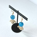 E29 [Glass meteorite] Libyan gold meteorite gold-plated earrings