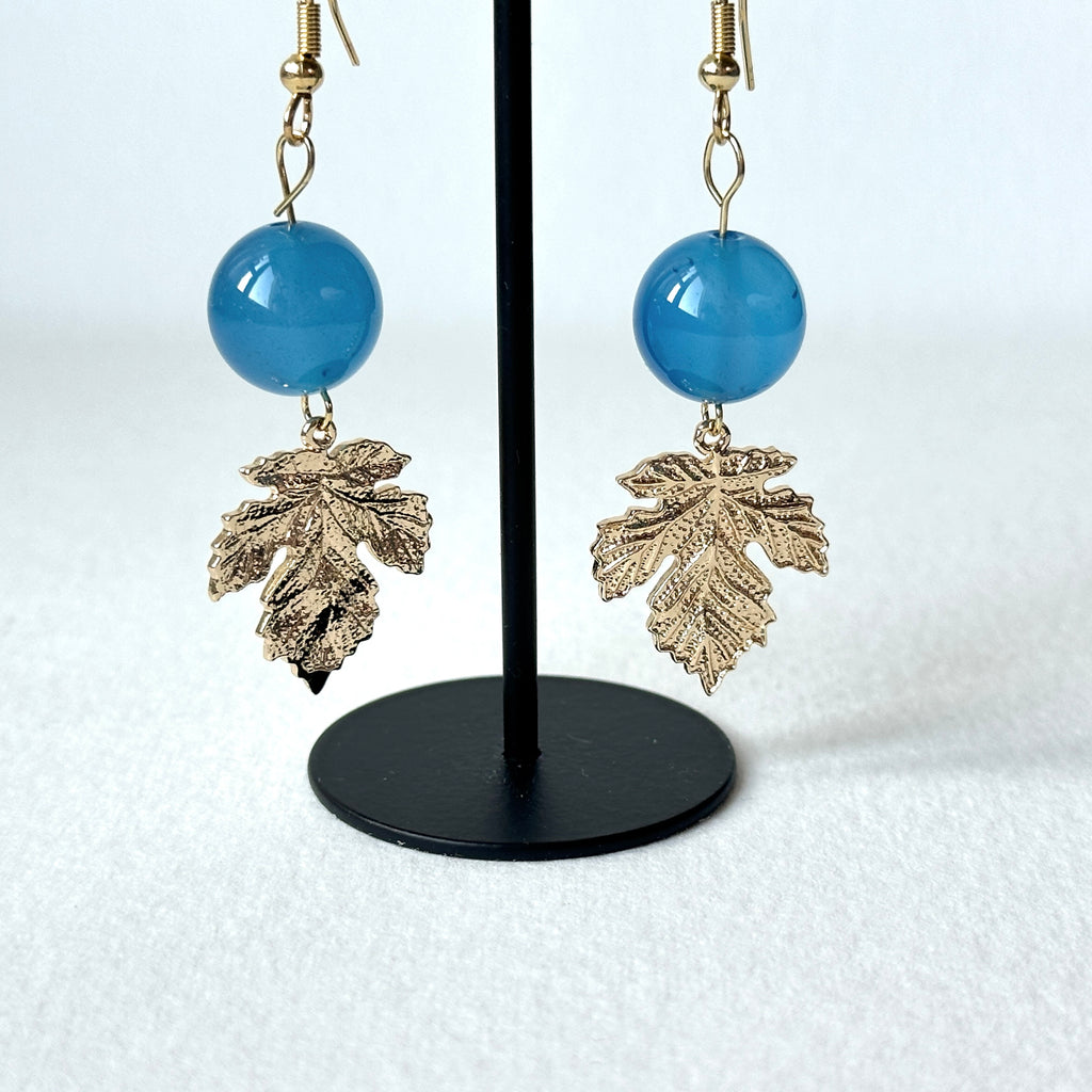 E29 [Glass meteorite] Libyan gold meteorite gold-plated earrings