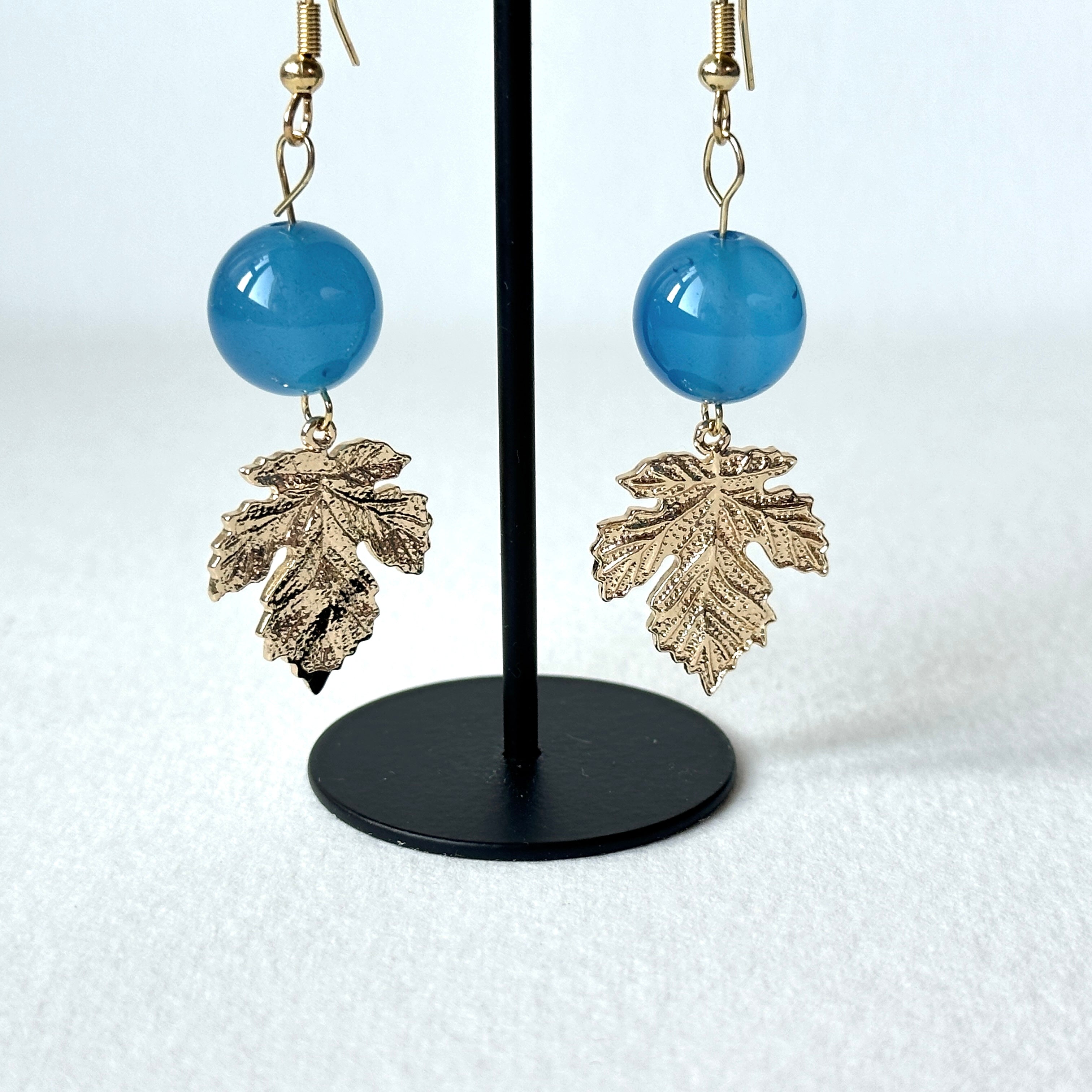 E29 [Glass meteorite] Libyan gold meteorite gold-plated earrings