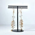 E29 [Glass meteorite] Libyan gold meteorite gold-plated earrings