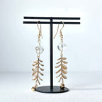 E29 [Glass meteorite] Libyan gold meteorite gold-plated earrings