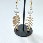 E29 [Glass meteorite] Libyan gold meteorite gold-plated earrings