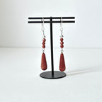 E37【印度傳說許願石】金砂石|簡約水滴|鍍銀耳環