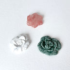 TS48【原石】白松石綠點石櫻桃晶雕花擺設