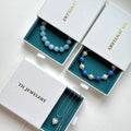 GS1 [June Birthstone Pearl Ocean Gift Box] Aquamarine Lapis Lazuli Freshwater Pearl 18K Gold-plated Bracelet Necklace