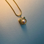 N9【Simple Gold Jewelry】 Cat Ear Freshwater Pearl Necklace