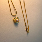 N9【Simple Gold Jewelry】 Cat Ear Freshwater Pearl Necklace