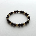 BS77 [Small round bead bracelet] Garnet gold-plated silver small round bead bracelet
