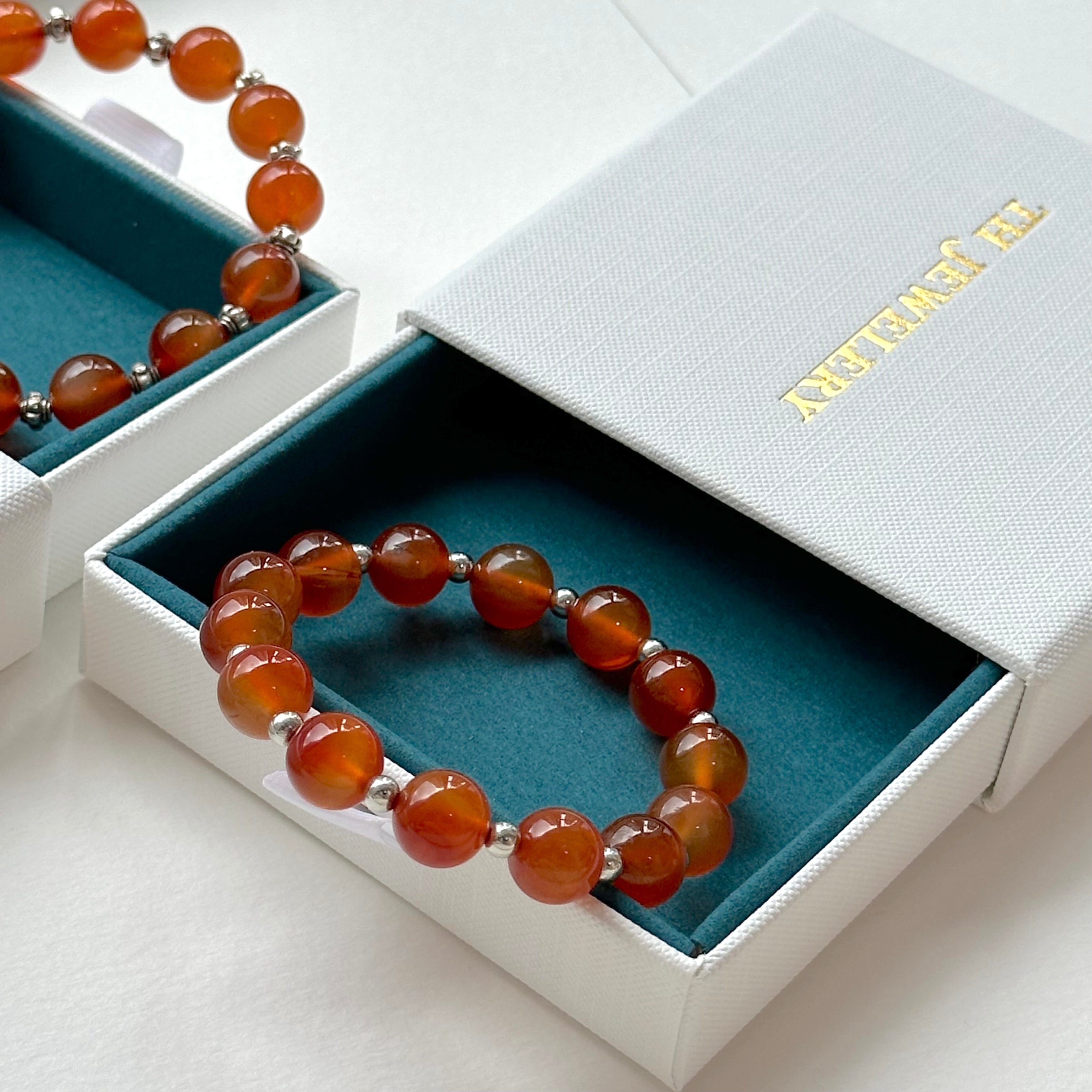 GS2【 7月誕生石 赤玉紅瑪瑙禮盒】精選三款銀飾手鏈手串