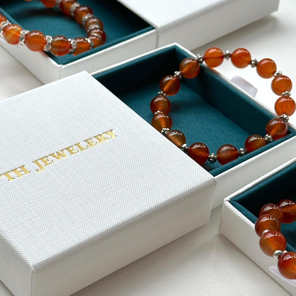 GS2【 7月誕生石 赤玉紅瑪瑙禮盒】精選三款銀飾手鏈手串