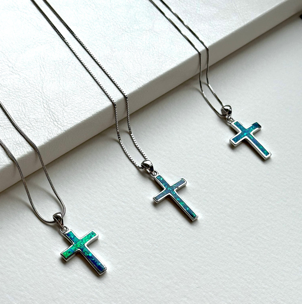 N11【十字紋 簡約銀飾品】澳寶925十字架頸鏈項鏈