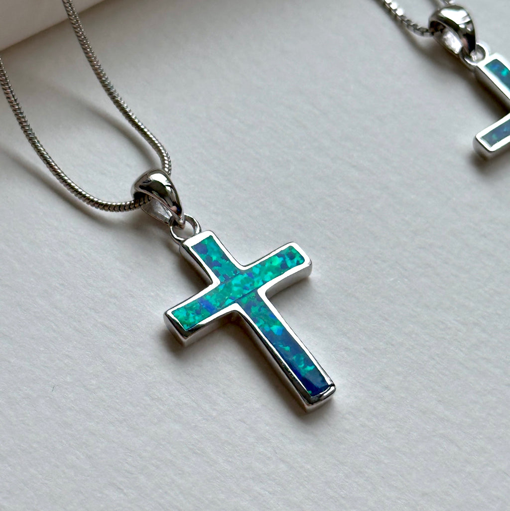 N11【十字紋 簡約銀飾品】澳寶925十字架頸鏈項鏈