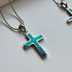 N11【十字紋 簡約銀飾品】澳寶925十字架頸鏈項鏈