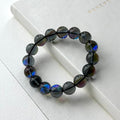 B56 [Dark Blue Moon Glass] Dark Moon Glass Stone Pure Bead Bracelet