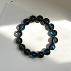 B56【暗藍月琉璃】暗月亮琉璃石純珠手鏈手串