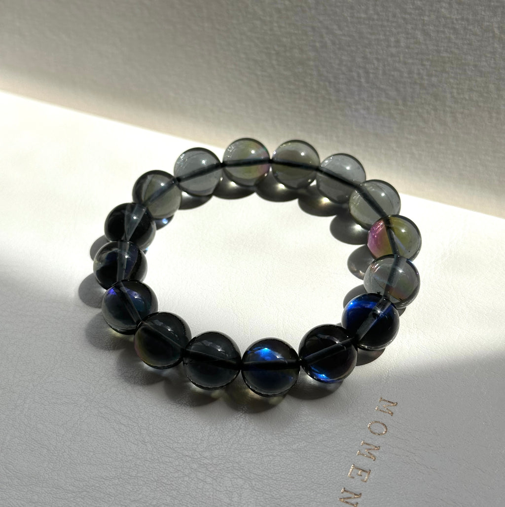B56【暗藍月琉璃】暗月亮琉璃石純珠手鏈手串