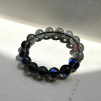 B56【暗藍月琉璃】暗月亮琉璃石純珠手鏈手串