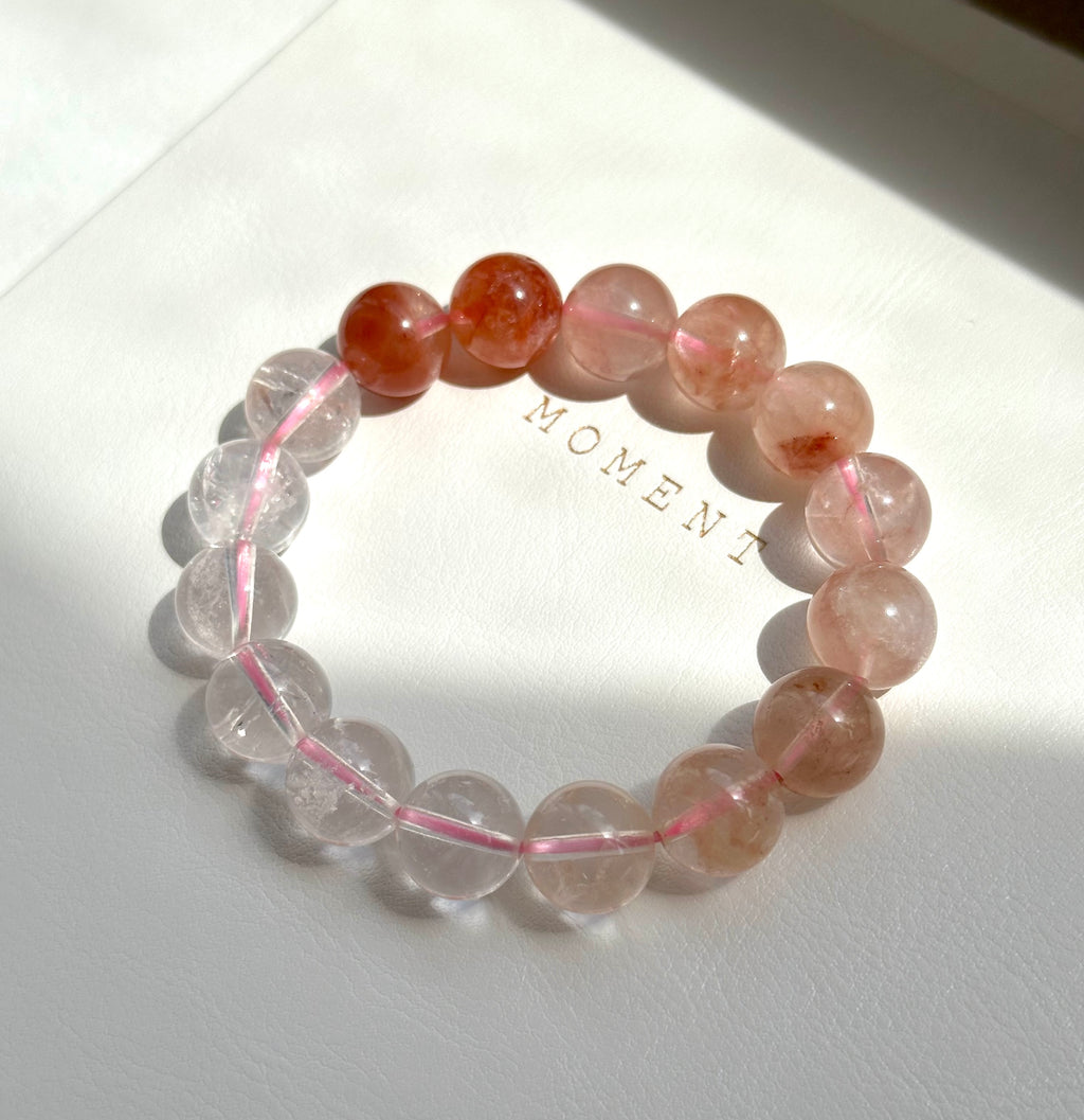 B55 Red Rabbit Hair Pure Bead Bracelet