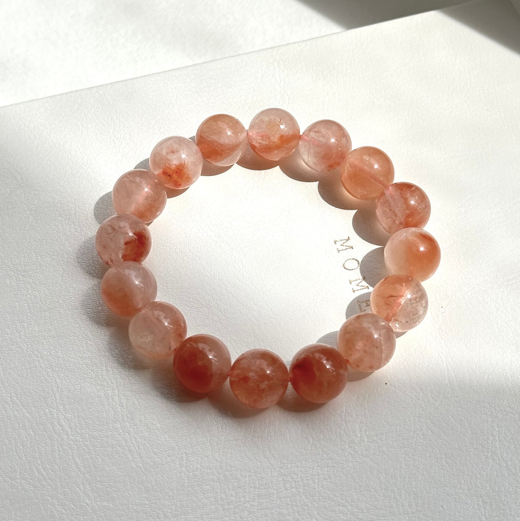 B55 Red Rabbit Hair Pure Bead Bracelet