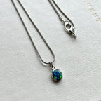 N14 [Small Bean Simple Silver Jewelry] Opal 925 Goose Egg Necklace