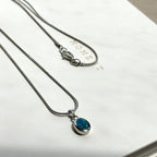 N14 [Small Bean Simple Silver Jewelry] Opal 925 Goose Egg Necklace