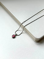 N16 [925 sterling silver necklace] Pink Opal goose egg 925 sterling silver necklace