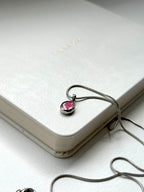 N16 [925 sterling silver necklace] Pink Opal goose egg 925 sterling silver necklace