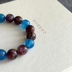 BS83 [On the road to the sea of wisteria flowers] Purple ghost sea blue agate bracelet