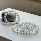 B51 [Blue Moon Glass] Moon Glass Stone Pure Bead Bracelet