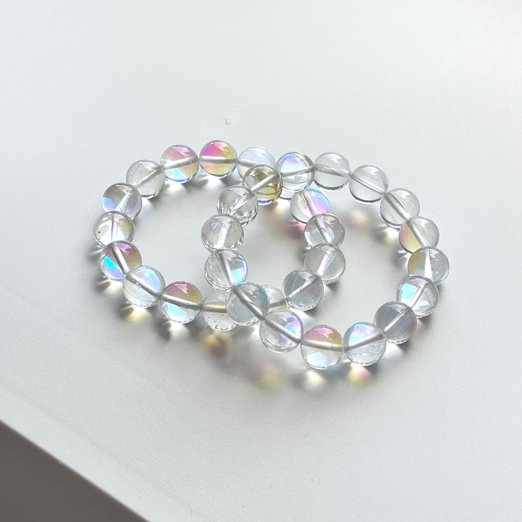 B51 [Blue Moon Glass] Moon Glass Stone Pure Bead Bracelet