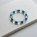 BS85 White Glass Turquoise Bracelet