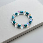 BS85 [Blue Light Glass Series] White Glass Turquoise Bracelet