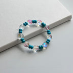 BS85 [Blue Light Glass Series] White Glass Turquoise Bracelet
