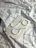 BS87 [Seashell] White Seashell Fragment Heart-Shaped Freshwater Pearl Pendant Bracelet