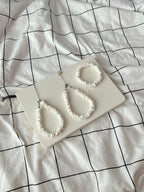 BS87 [Seashell] White Seashell Fragment Heart-Shaped Freshwater Pearl Pendant Bracelet