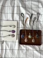 N91【復古】水滴半寶石壁玉|藏傳風|季節編織繩頸鏈項鏈 男女配飾 生日聖誕禮物