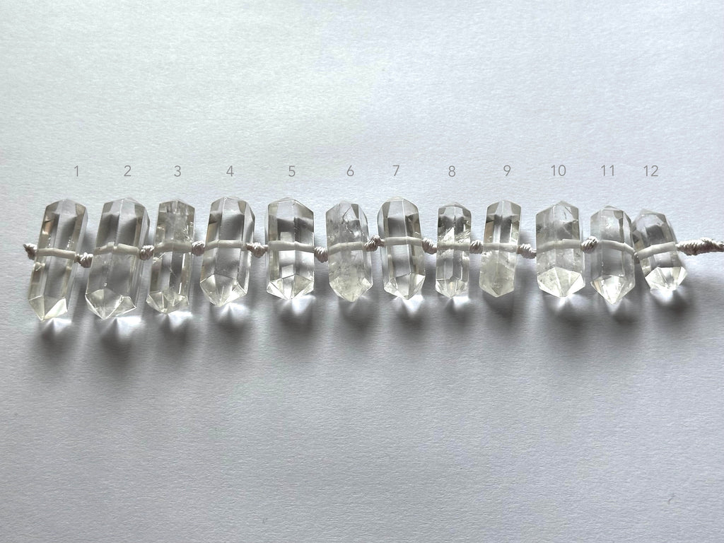 N19【Crystal Column】White Crystal Hexagonal Column Necklace