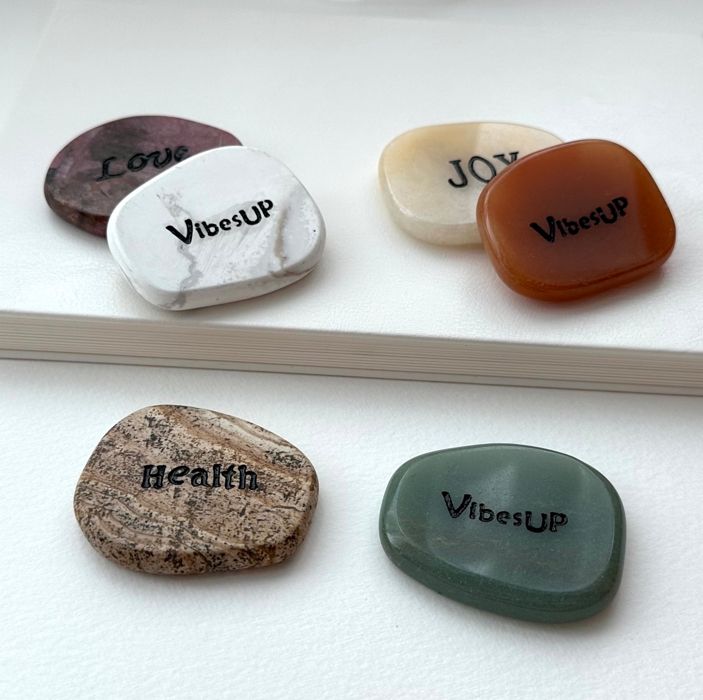 TS2 [Marble Tumbled Stone] Semi-precious stone blessing symbol stone office or home healing device decoration
