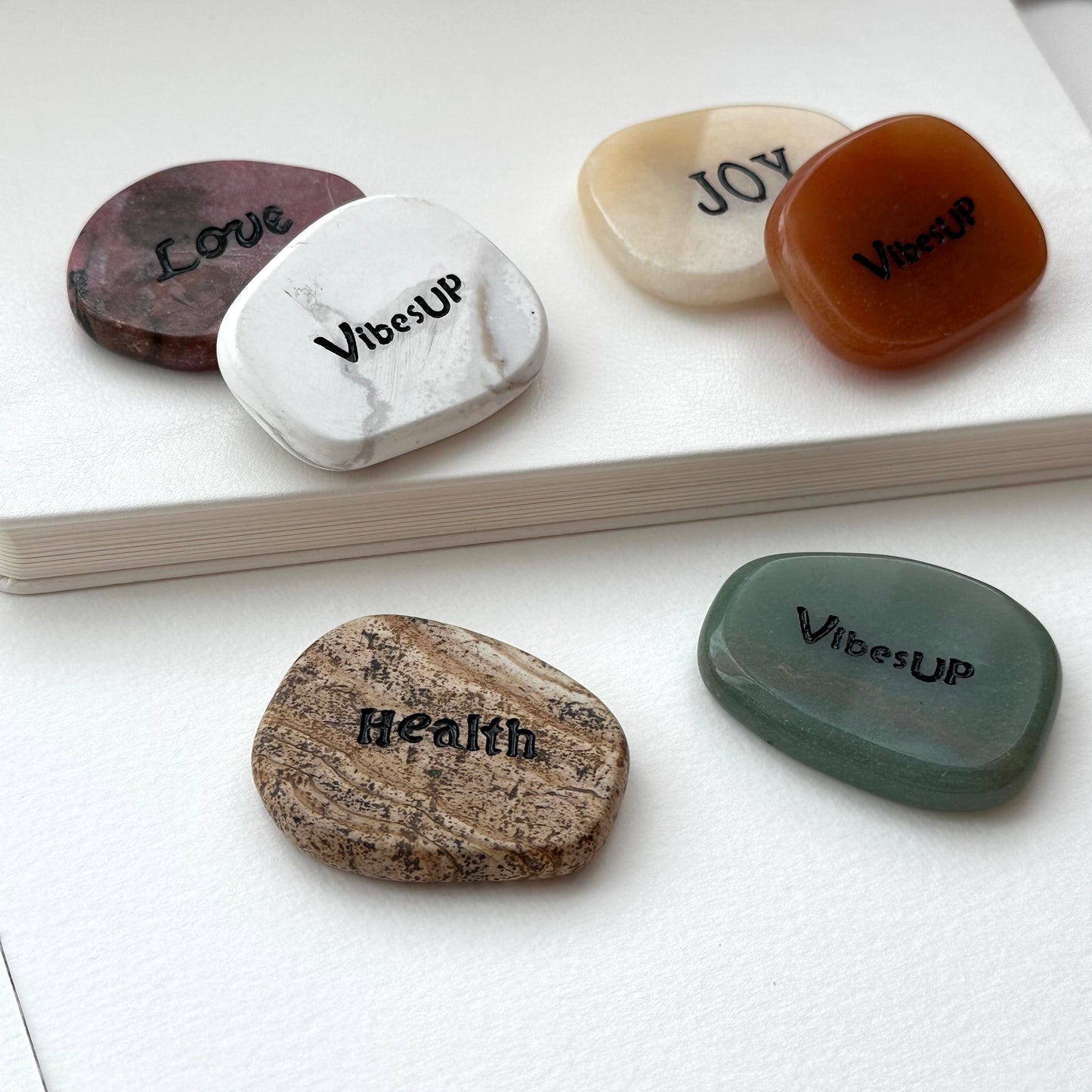 TS2 [Marble Tumbled Stone] Semi-precious stone blessing symbol stone office or home healing device decoration