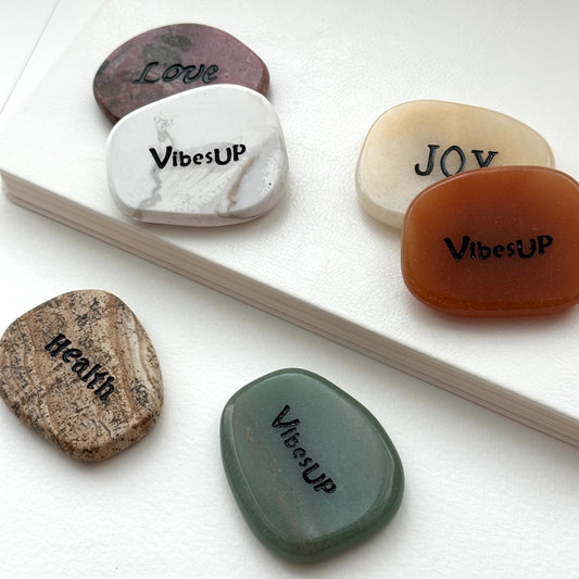 TS2 [Marble Tumbled Stone] Semi-precious stone blessing symbol stone office or home healing device decoration