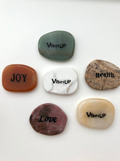 TS2 [Marble Tumbled Stone] Semi-precious stone blessing symbol stone office or home healing device decoration