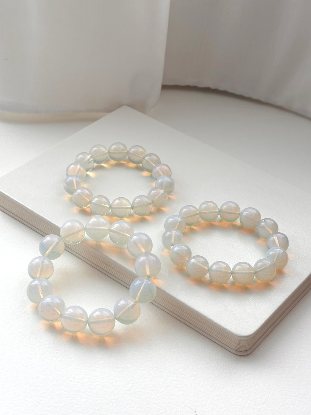 B34 【天秤天蠍座|10月】蛋白石純珠手鏈手串
