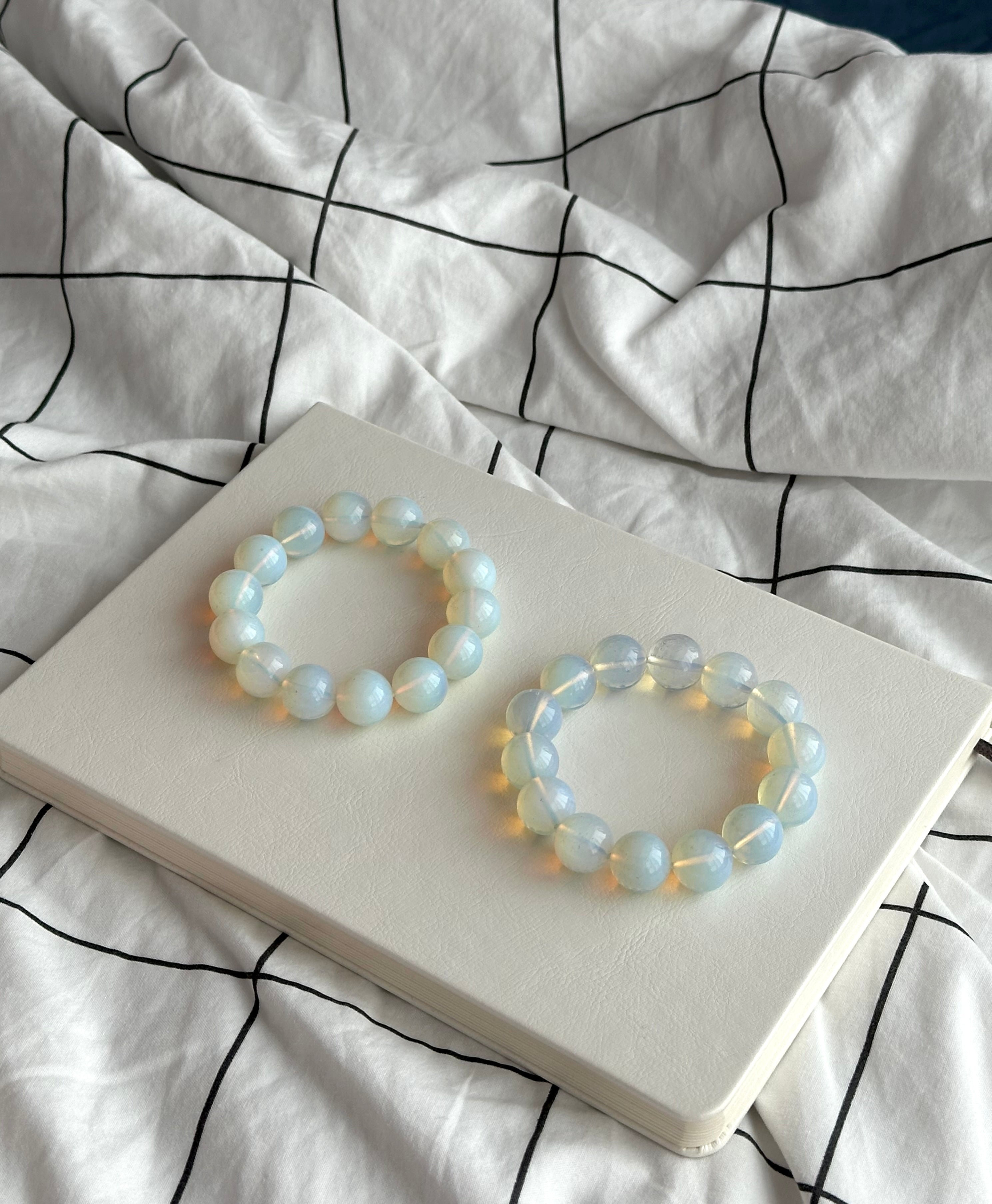 B34 【天秤天蠍座|10月】蛋白石純珠手鏈手串