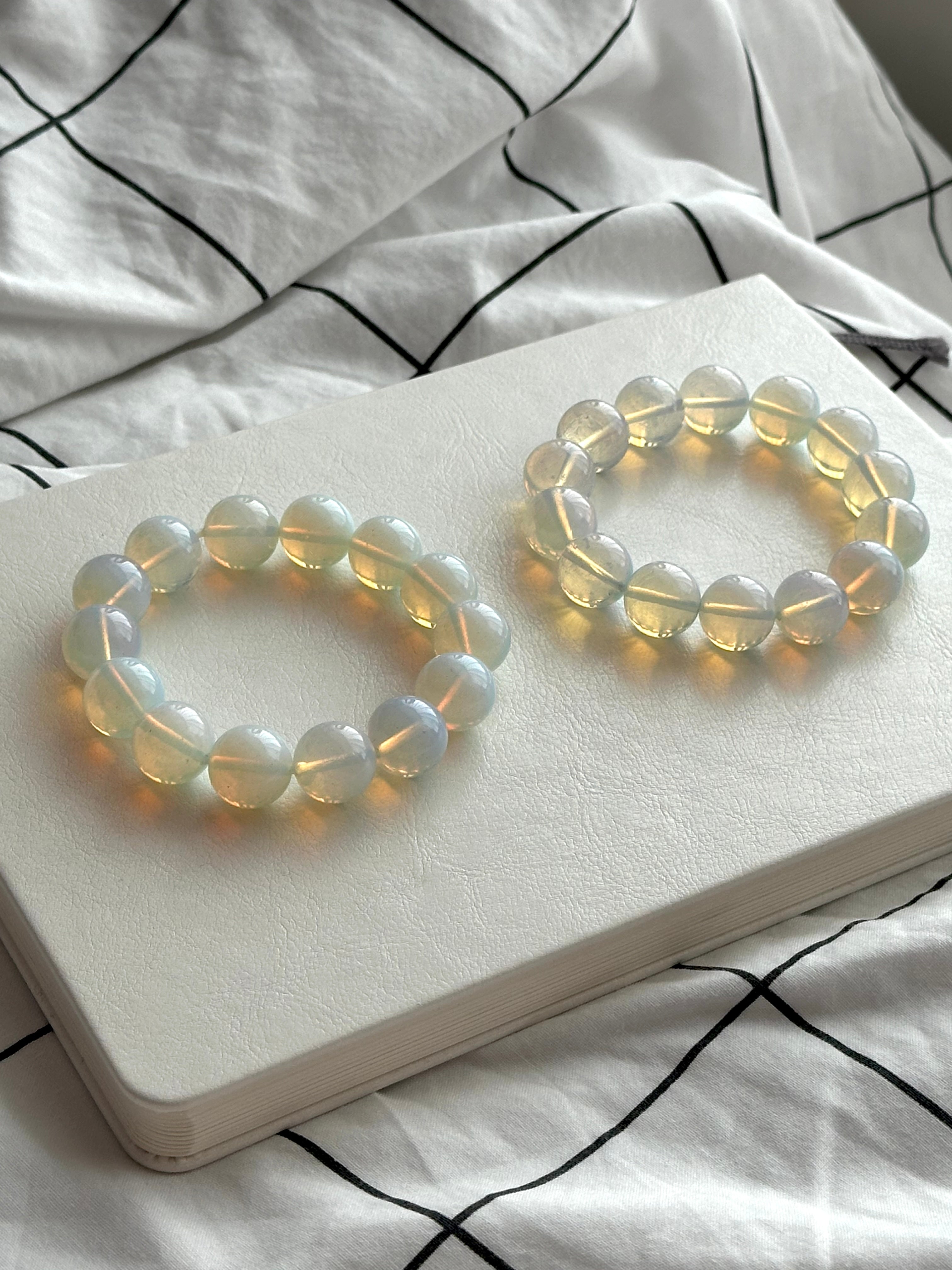 B34 【天秤天蠍座|10月】蛋白石純珠手鏈手串