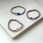 BS92 Lavender Seashell Glass Bracelet (Three Styles)