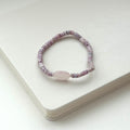 BS92 Lavender Seashell Glass Bracelet (Three Styles)