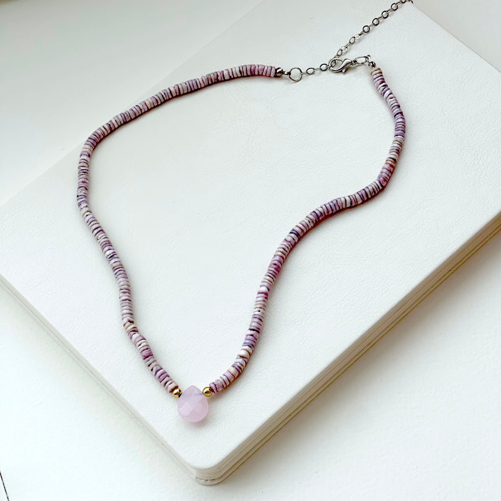 N21 [Shell] Peach Shell Agate Cloud Gold-plated Necklace Necklace Ocean Beach Summer Matching Soul