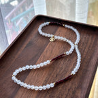 BS103 [three rings] white agate | garnet | gold-plated three-ring thin bracelet can be used as a necklace