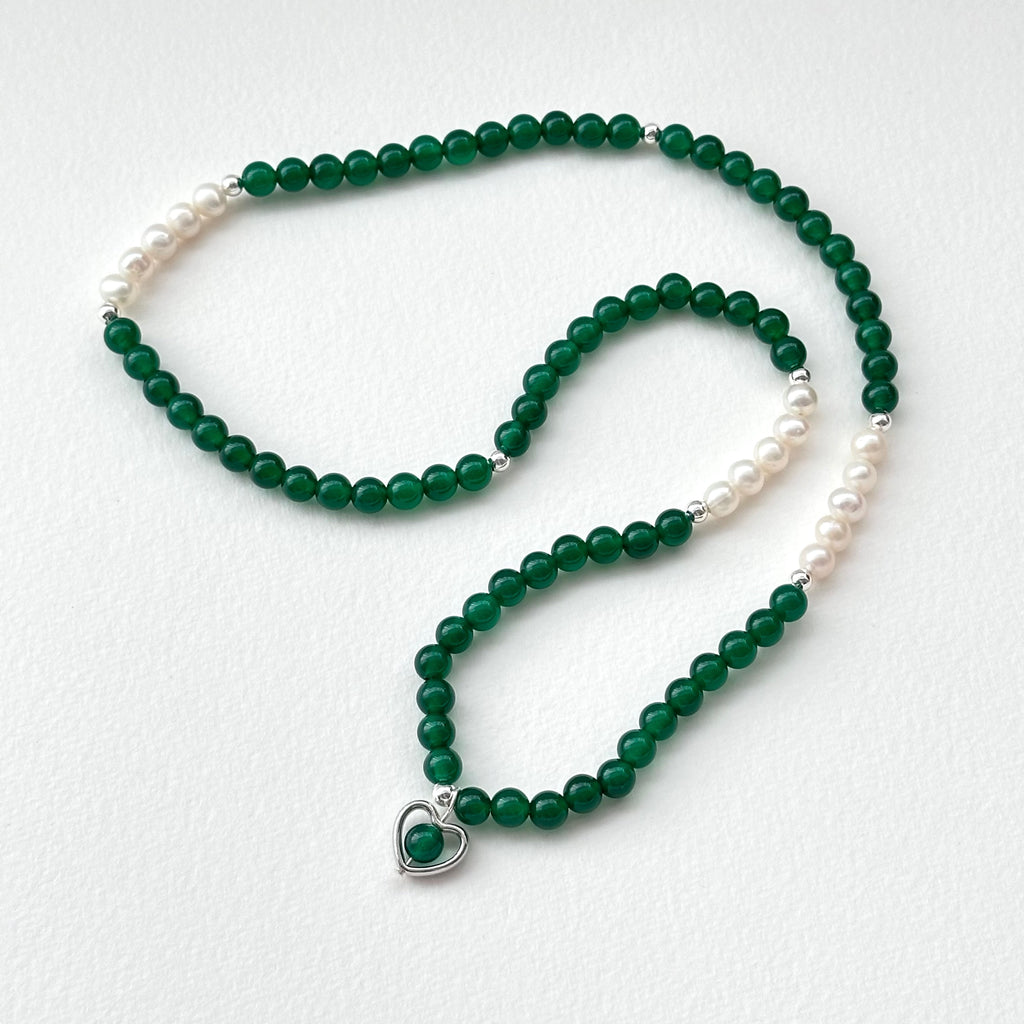 BS102 [Three Rings • Forest Guardian] Green Agate | Freshwater Pearl | Gold-plated Three-Circle Thin Bracelet Bracelet Can Be Used As Necklace