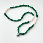 BS102 [Three Rings • Forest Guardian] Green Agate | Freshwater Pearl | Gold-plated Three-Circle Thin Bracelet Bracelet Can Be Used As Necklace